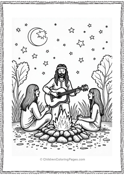 Hippie Campfire Music Gathering Free PDF Printable