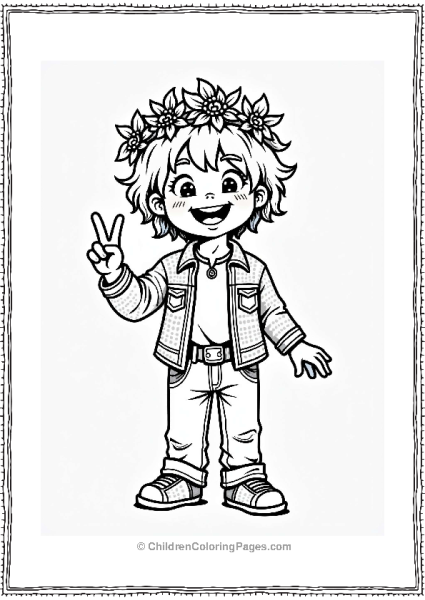 Hippie Child With Flower Crown Free PDF Printable