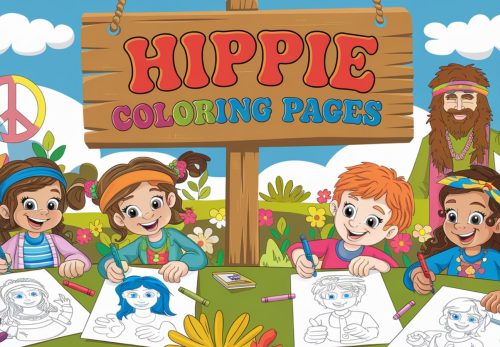 Hippie Coloring Pages – Free PDF Printables 🎶🌈👗