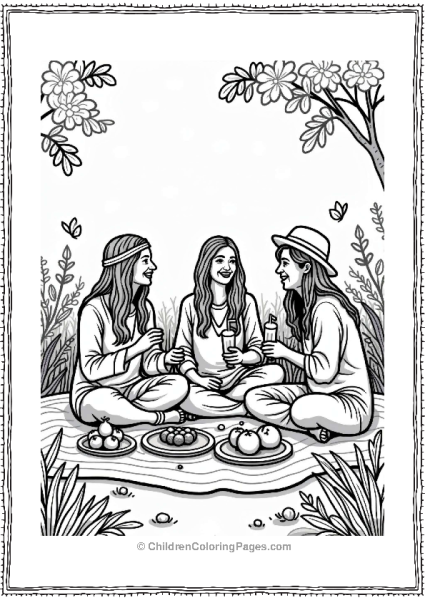 Hippie Picnic With Friends Free PDF Printable