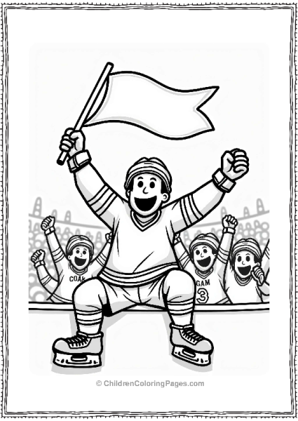 Hockey Fan Cheering In The Stands Free PDF Printable