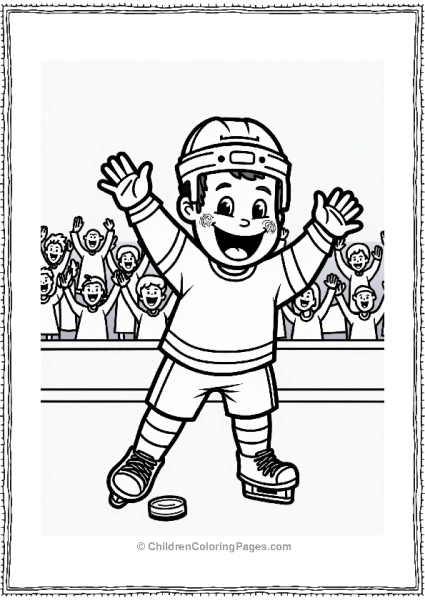 Hockey Fan Cheering With Face Paint Free PDF Printable