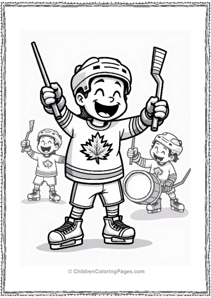 Hockey Fan Playing A Drum Free PDF Printable