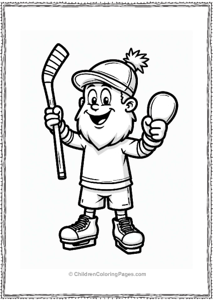 Hockey Fan With Stick And Foam Finger Free PDF Printable