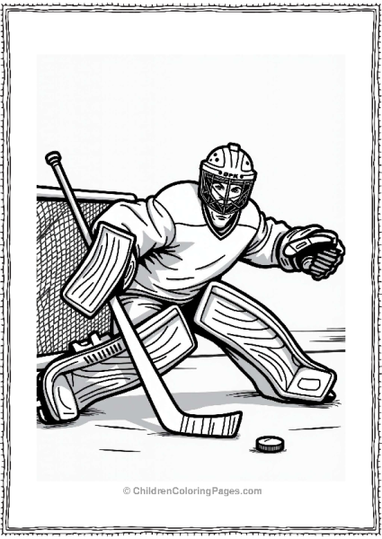Hockey Goalie Making A Save Free PDF Printable