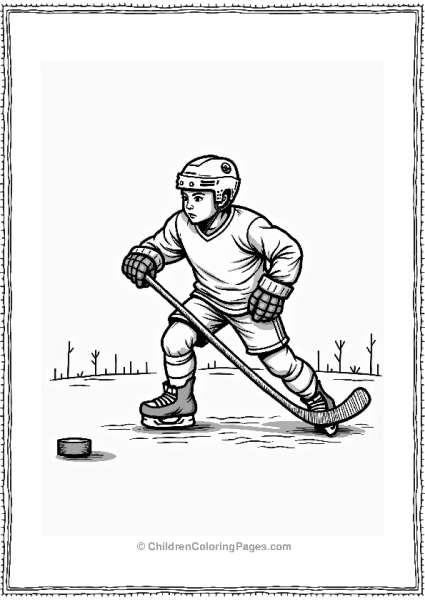 Hockey Player Going For A Check Free PDF Printable