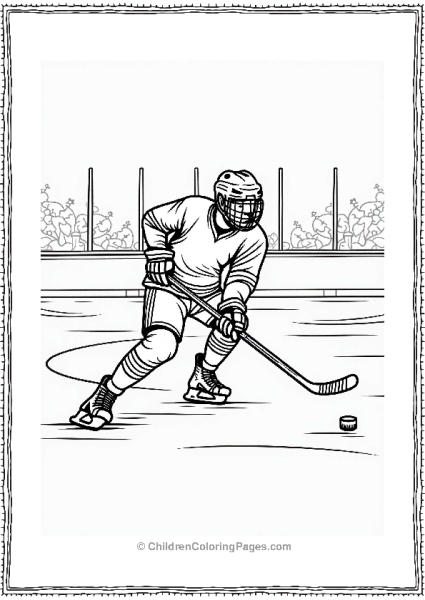 Hockey Player Passing The Puck Free PDF Printable