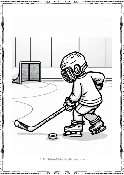 Hockey Player Practicing A Slap Shot Free PDF Printable