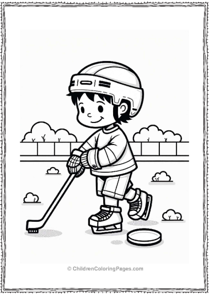 Hockey Player Practicing Puck Control Free PDF Printable