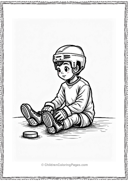 Hockey Player Stretching On Ice Free PDF Printable