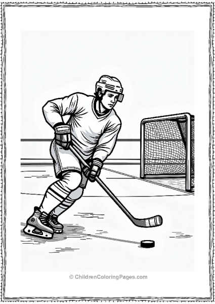 Hockey Player Taking A Shot Free PDF Printable
