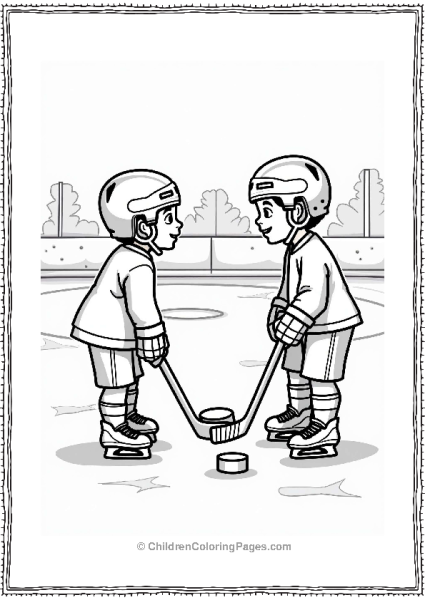 Hockey Players Practicing Passing Free PDF Printable