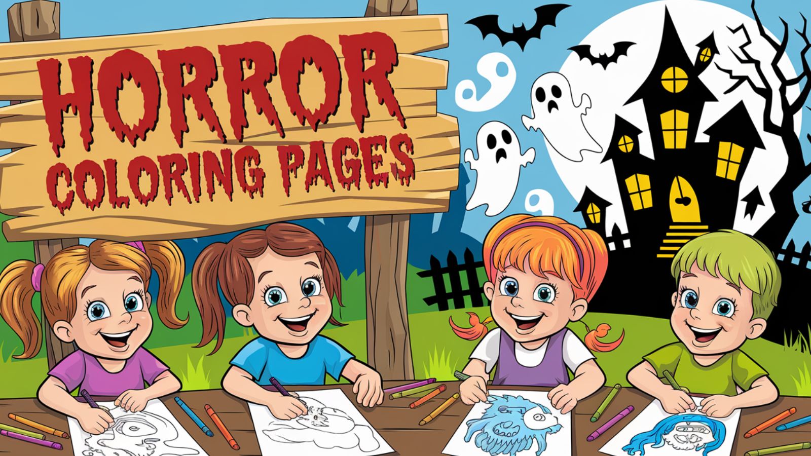Horror Coloring Pages – Free PDF Printables 🧟🏚️🎃