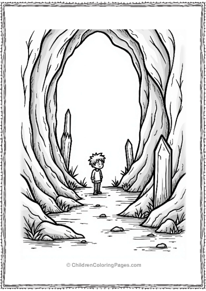 Horror Theme Creepy Caves With Glowing Crystals Free PDF Printable