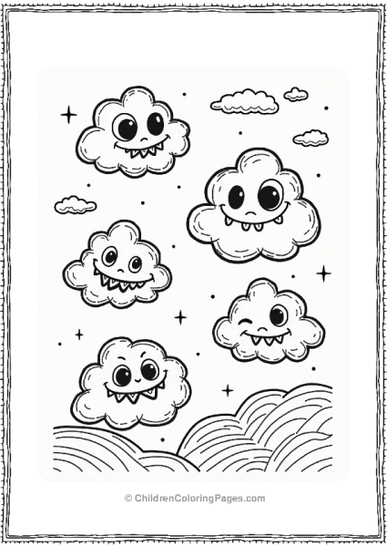 Horror Theme Ominous Cloud Monsters In A Spooky Sky Free PDF Printable