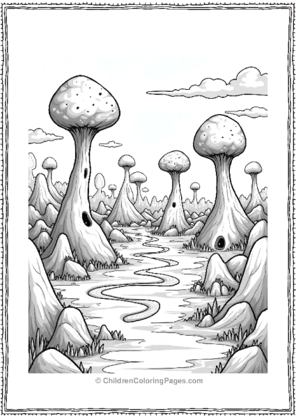 Horror Theme Surreal Floating Islands Landscape Free PDF Printable