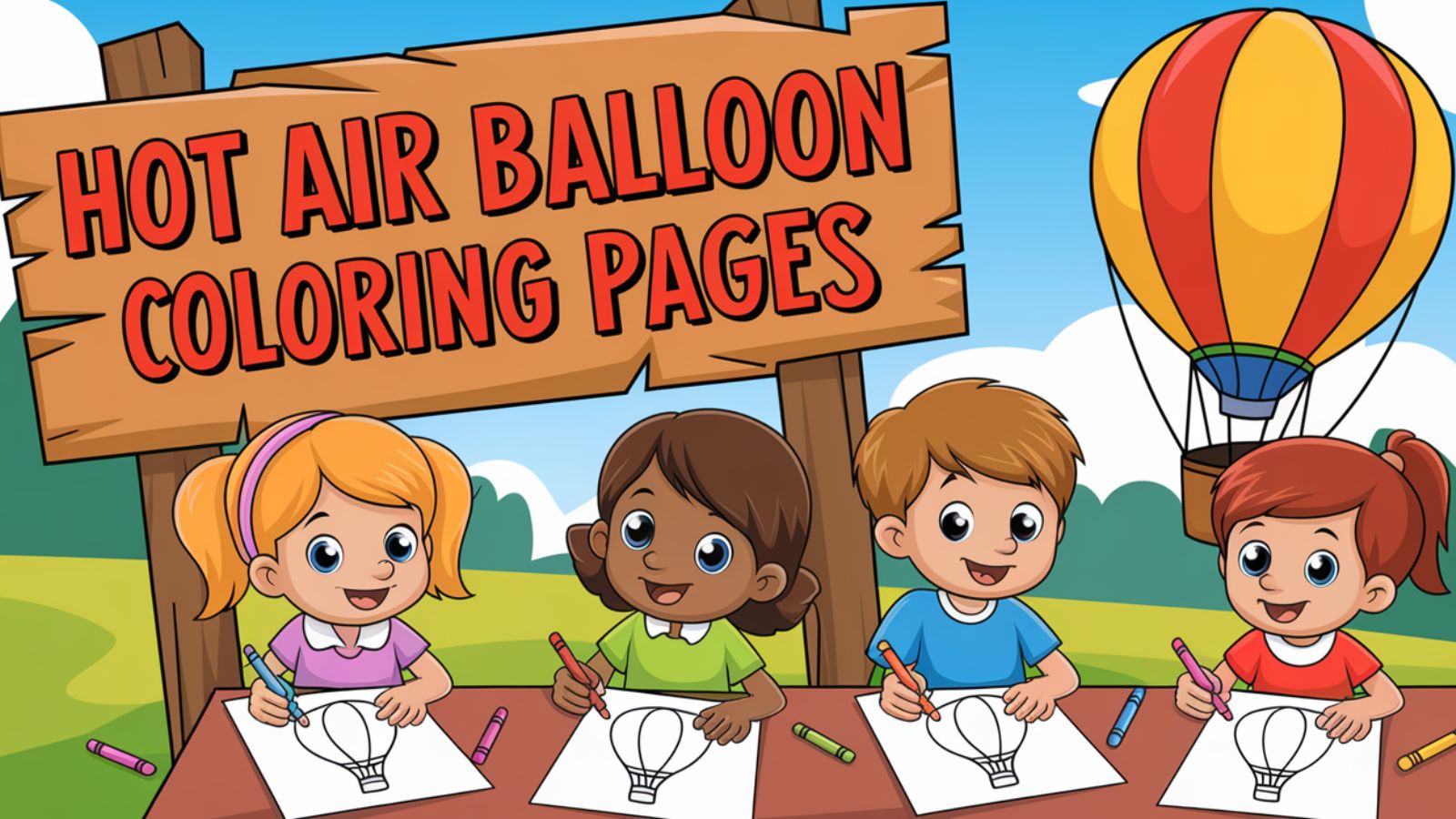 Hot Air Balloon Coloring Pages – Free PDF Printables 🎈