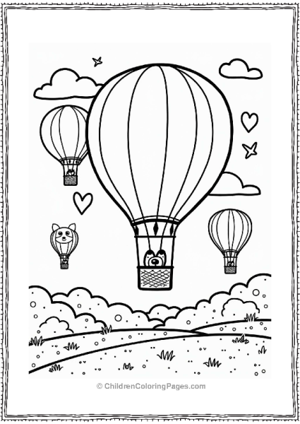 Hot Air Balloon Festival Scene Free PDF Printable