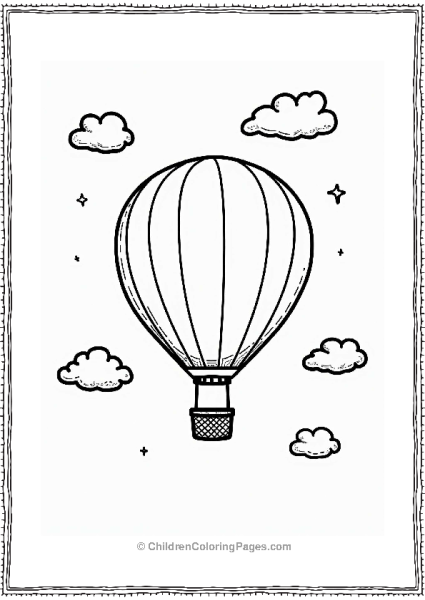 Hot Air Balloon In A Clear Sky Free PDF Printable