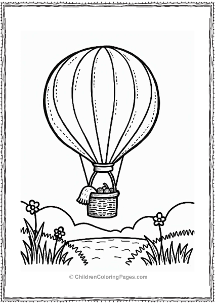 Hot Air Balloon Picnic Scene Free PDF Printable