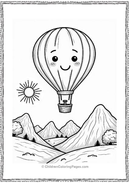 Hot Air Balloon Ride Over Mountains Free PDF Printable