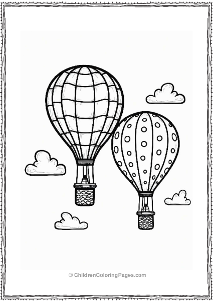 Hot Air Balloons In A Sunny Sky Free PDF Printable