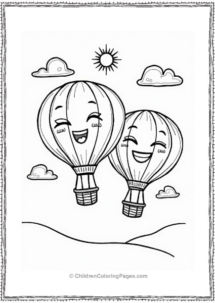Hot Air Balloons With Whimsical Faces Free PDF Printable