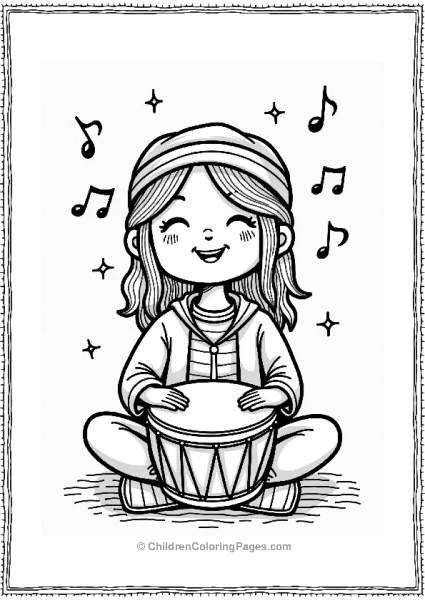 Joyful Hippie Drummer Free PDF Printable