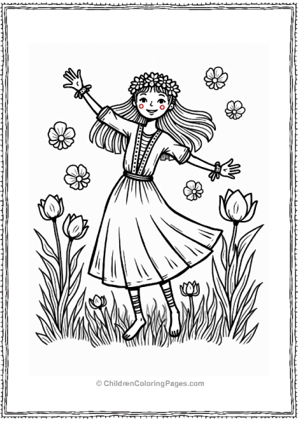 Joyful Hippie In A Tulip Field Free PDF Printable