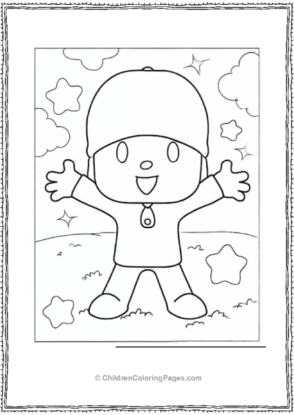Kawaii Pocoyo To Color Free PDF Printable
