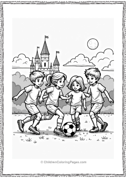 Kids Playing Football In The Park Free PDF Printable