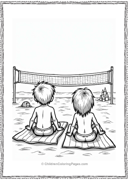 Kids Watching Volleyball Match Free PDF Printable