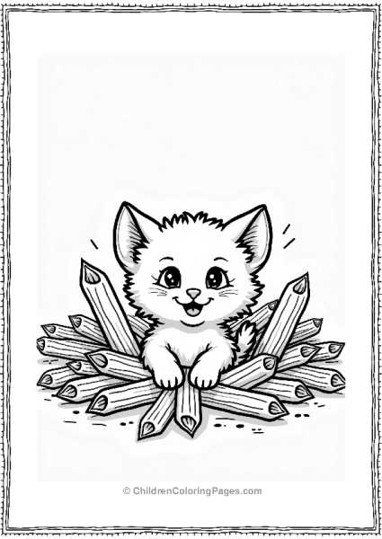Kitten Playing Hide And Seek Among Pasta Free PDF Printable