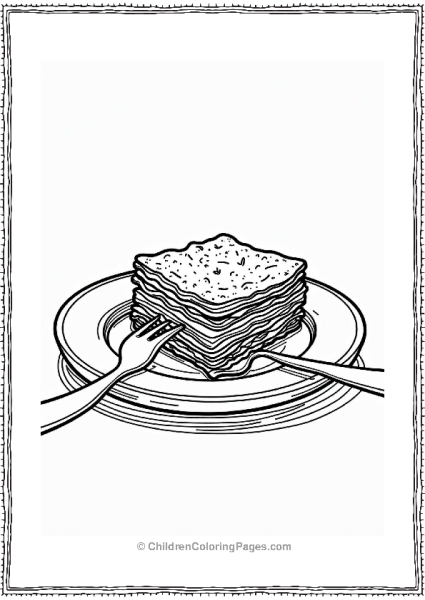 Lasagna Slice On A Plate Free PDF Printable