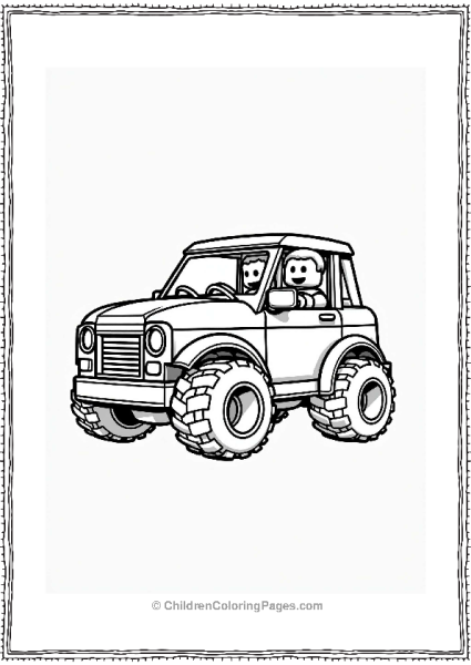 Lego Car With Big Wheels Free PDF Printable