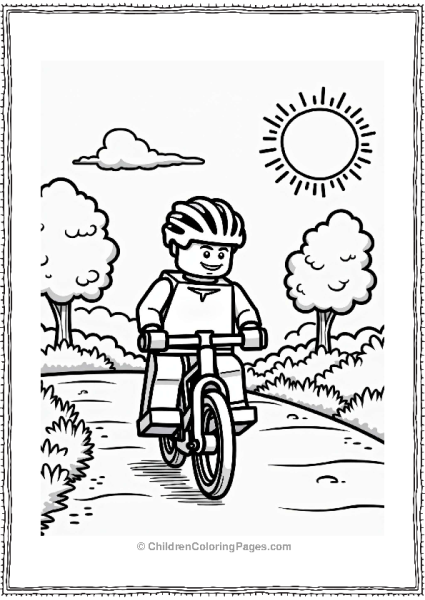 Lego Cyclist Enjoying A Sunny Day Free PDF Printable
