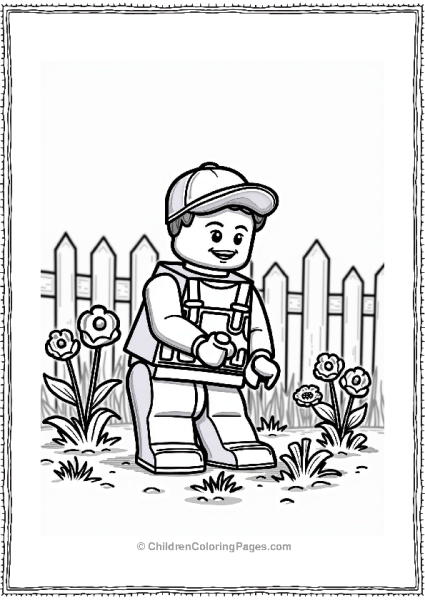 Lego Gardener Planting Flowers Free PDF Printable