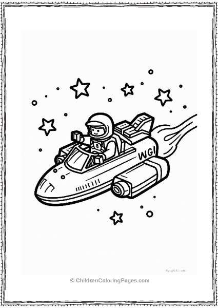 Lego Spaceship In Space Free PDF Printable