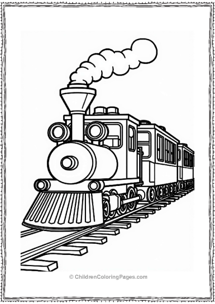 Lego Train With Colorful Cars Free PDF Printable