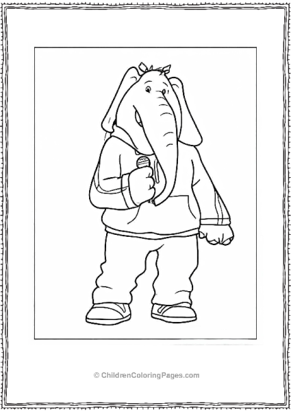Meena Singing On Microphone Sing Coloring Page Free PDF Printable
