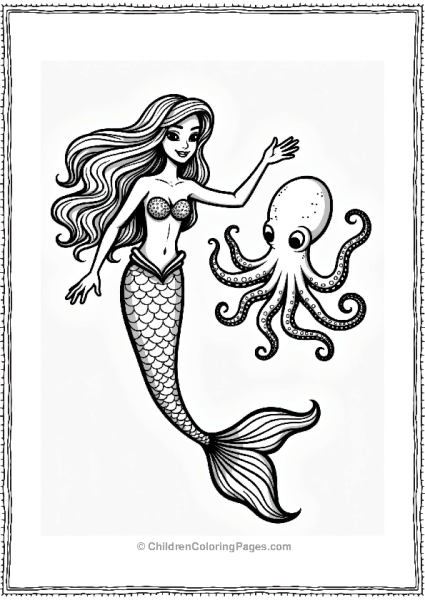 Mermaid And Octopus Dancing Free PDF Printable