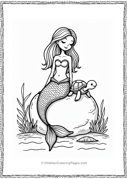 Mermaid And Sea Turtle By Gentle Waves Free PDF Printable