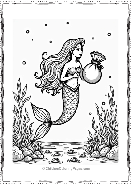 Mermaid Collecting Treasures At A Shipwreck Free PDF Printable