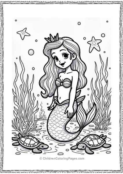 Mermaid Discovering Sea Creatures Free PDF Printable
