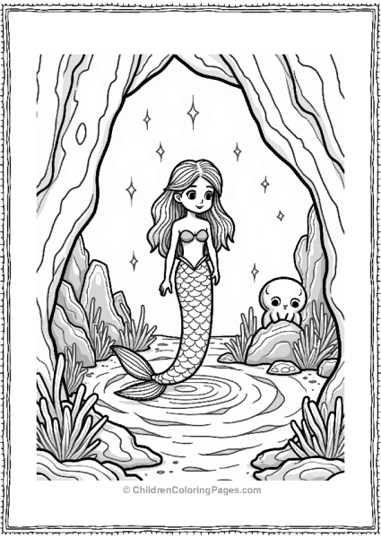 Mermaid Exploring A Magical Sea Cave Free PDF Printable