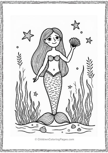 Mermaid Listening To The Ocean Free PDF Printable