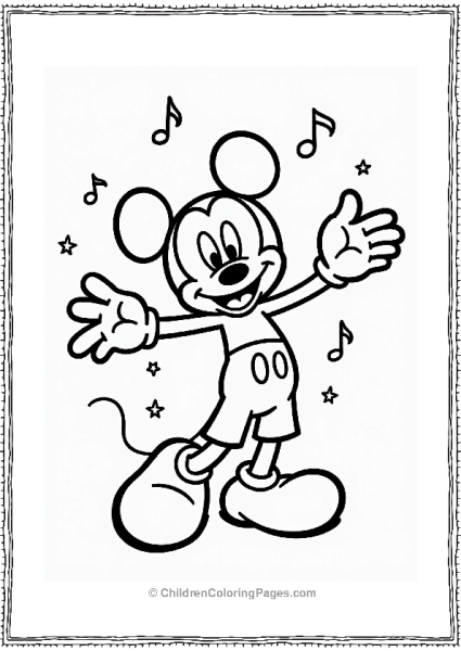 Mickey Mouse Dancing Joyfully Free PDF Printable