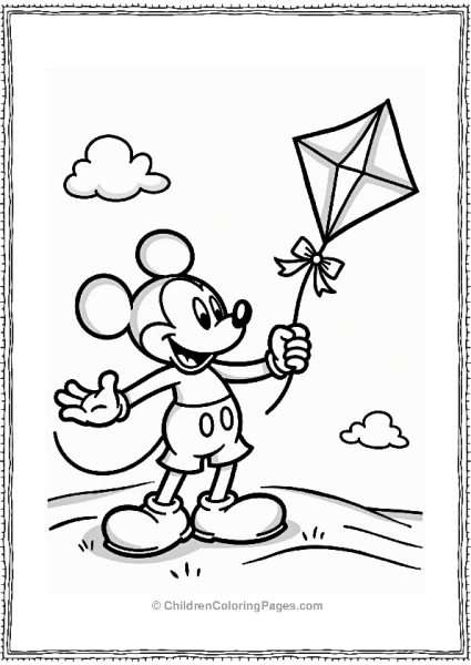 Mickey Mouse Flying A Kite Free PDF Printable