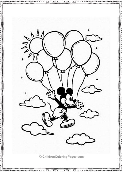 Mickey Mouse In A Balloon Adventure Free PDF Printable