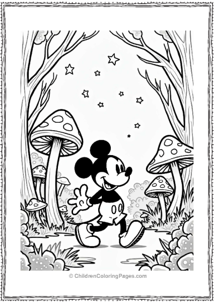 Mickey Mouse In A Magical Forest Free PDF Printable
